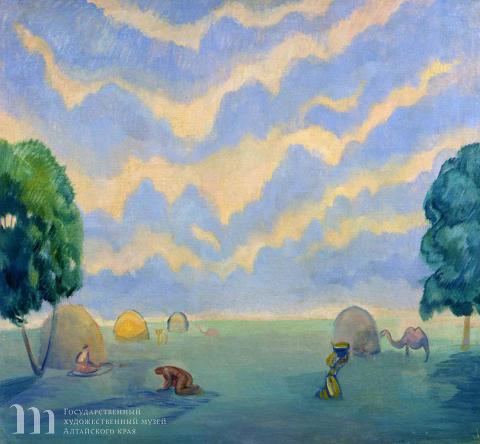 Кузнецов Павел Варфоломеефич (1878-1968) В степи. 1912 г. Холст, масло. 91 х 98.