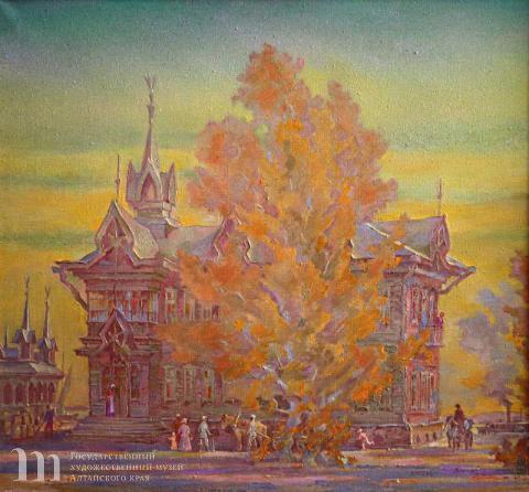Цесюлевич Леопольд Романович (род. 1937) Гостиница Империал в Барнауле в свои лучшие годы. 2005 г. Холст, масло. 65,5х70.