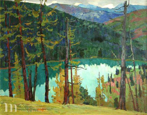 Торхов Федор Семенович (1930-2012) Тальмень-озеро. 1967 г. Xолст, масло. 80x100.