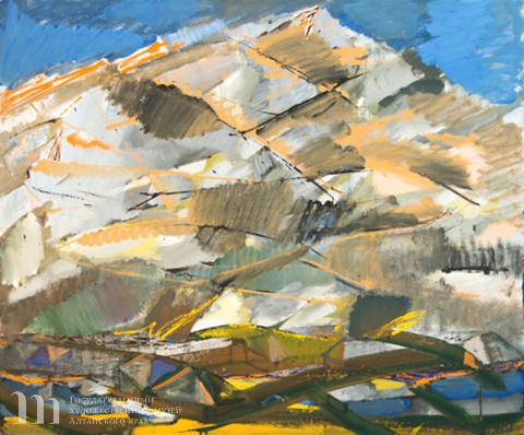 Калинин Виктор Григорьевич (род 1946).&laquo;Алтайский пейзаж&raquo;. 2007 Холст, темпера. 100х120.