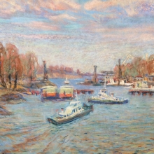 Бурков Г.Ф. На Оби. Картон, пастель