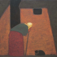 Дик Пётр Гергардович (1939-2002) Бабушка и кот. 2002 г. Бумага, пастель. 50х53.