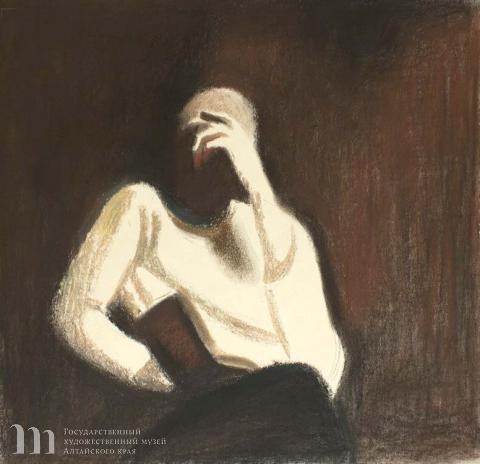  Дик Пётр Гергардович (1939-2002) Автопортрет. 1981 г. Бумага, пастель. 47х49,8.