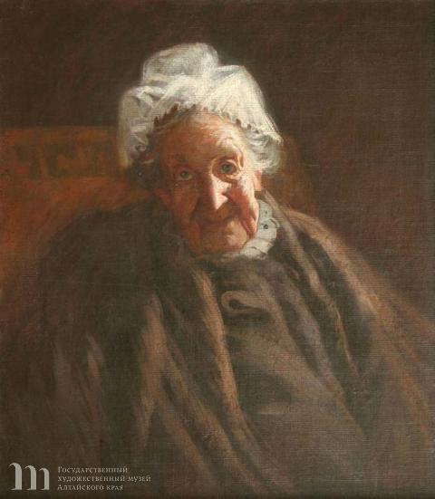 Чистяков Павел Петрович (1832-1919) Портрет старой женщины. Холст, масло.50х52. 
