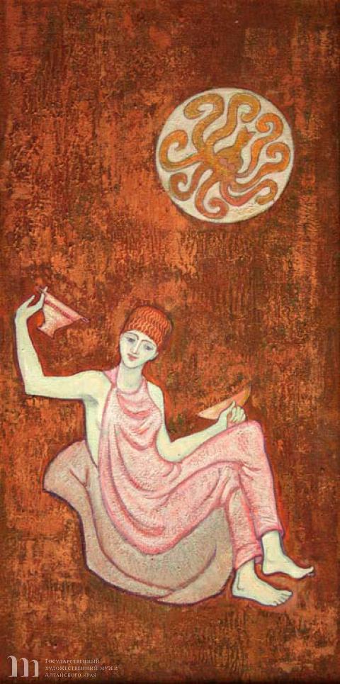 Рудзите Илзе Рихардовна (род.1937) Пигмалион. Триптих. Левая часть. 1973 г. Холст, темпера. 93,0х47,0.