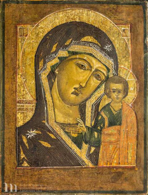 Балыкин Викула Федорович (1860 &ndash; после 1932) Богоматерь Казанская. Первая треть ХХ в. Дерево, левкас, темпера. 29,5х22,4х2,8.