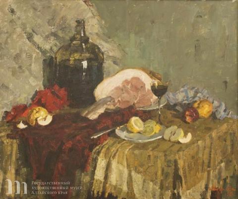 Богданова И.С. Натюрморт с ветчиной. 1958. Холст, масло. Государственный художественный музей Алтайского края