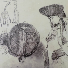 Гукин Г.И. (1870-1937). Этнографический зарисовки. 1911 г. Бумага, карандаш. 25,5х35 