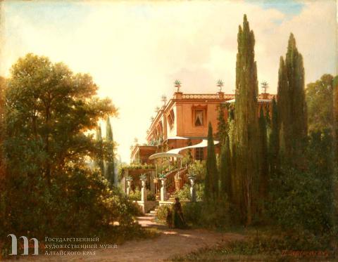 Верещагин Петр Петрович (1834-1886) Дворец в Ливадии. 1870-е гг. Холст, масло. 54,9х71,4.