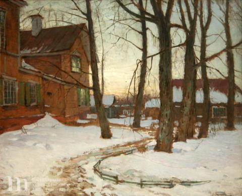 Вещилов Константин Александрович (1878-1945) В Шувалово. 1914 (1919 ?) Картон, масло. 81,5 х 98,7.