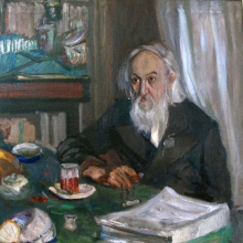 Курзин Михаил Иванович (1888-1957) Портрет Н.С. Гуляева. 1913 г. Холст, масло. 85х88.