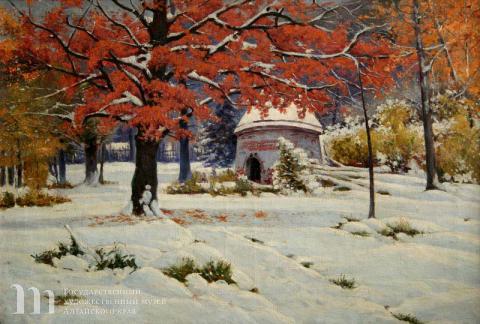 Крыжицкий Константин Яковлевич (1858-1911) Ранний снег. 1897 г. Холст, масло. 62х91,7.