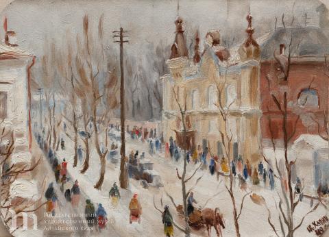 Харин И.Е. Краевой театр. Зима 1942 г. Государственый художественный музей Алтайского края