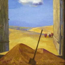 Ристан Омирзак (род. 1950) Хлеб. Правая часть Триптиха. 1988 г. Холст, масло. 79,5х61,5 Х., м.
