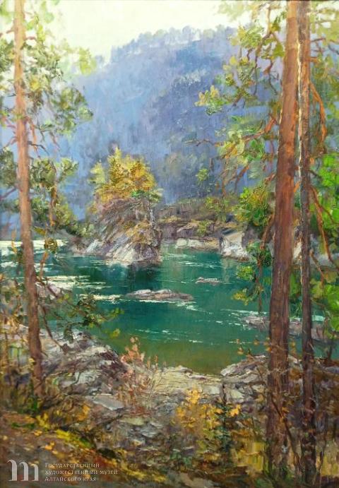 Кукса В.П. Кедровый остров. 2022. Холст, масло. 100х70. Собственность автора