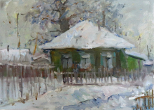 Анатолий Александрович Штань (1936-2020). Домик в затоне. 2012 год. Из собрания Государственного художественного музея Алтайского края.