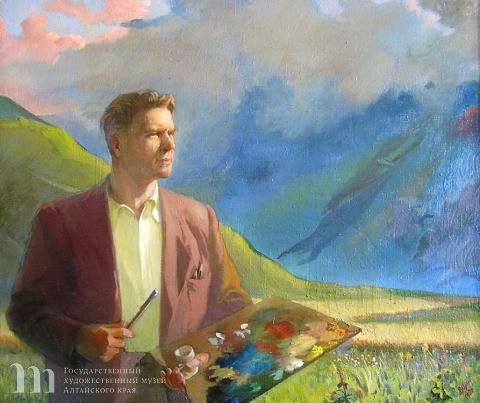 Шкиль Владимир Кириллович (род. 1921). В горах рудного Алтая. 1996 г. Холст, масло. 110х130 