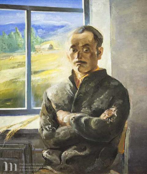 Ристан Омирзак (род. 1950) Портрет бригадира из колхоза XXI партсъезда  в Горном Алтае. Холст, масло. 99х83.