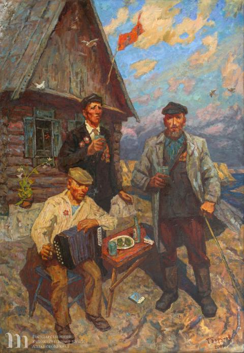 Борунов Г.Ф. 9 мая. Рядовые победы. 2000. Холст, масло. Государственный художественный музей Алтайского края