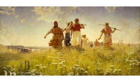 Андрей Мыльников. На мирных полях. 1950. Государственный Русский музей