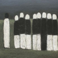Дик Пётр Гергардович (1939-2002) Прогулка (Вариант). 2001 г.  Бумага, пастель. 46х65.