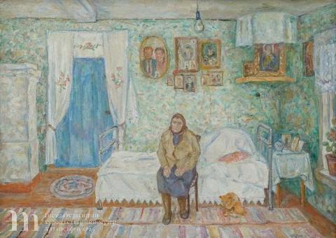 А.А. Тутунов. Комната-алтарь сельской вдовы. 2008 г. Холст, масло. Государственный художественный музей Алтайского края