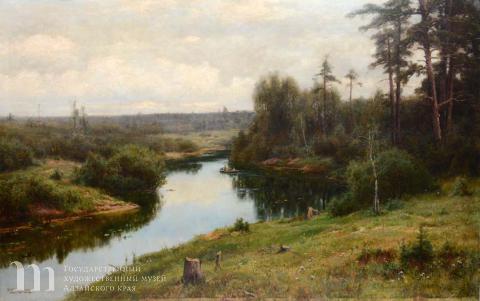 Вельц Иван (Иоганн-Александр) Августович (1866-1926) Лесная речка. 1904 г. Холст, масло. 112х179,5.
