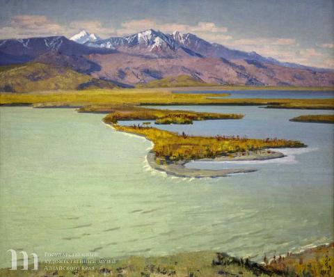 Ням-Осорын Цултэм (1923-2001) Озеро Даян. Холст, масло. 120х100.