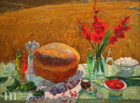 Ковешникова Майя Дмитриевна (1926-2013) В конце страды. 1980 г. Холст, масло. 103,5х139.