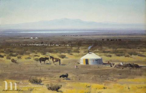 Магсар Дамдинцурэн (род. 1945) Пустыня. 1999 г. Холст, масло. 40,5х60,4.