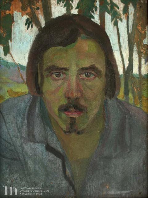 Борисов Алексей Николаевич (1889-1937) Автопортрет. Дерево, масло. 40х29,5.