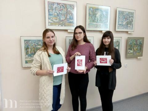 Мастер-класс по линогравюре в рамках работы выставки Александра Потапова &laquo;Гляжу в грядущее с надеждой&raquo;. 12 февраля 2020 года