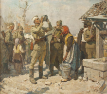Ю.М. Неринцев. Пей, сынок, пей. 1957 г. Из собрания Государственного художественного музея Алтайского края.