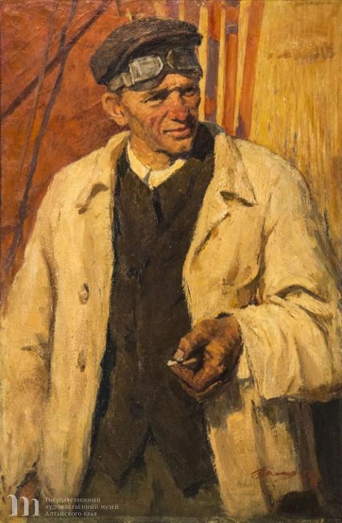 Панин Юрий Николаевич (1929-2004) &laquo;Портрет комбайнера&raquo;. 1964 г. Холст, масло. 106,0х71,0