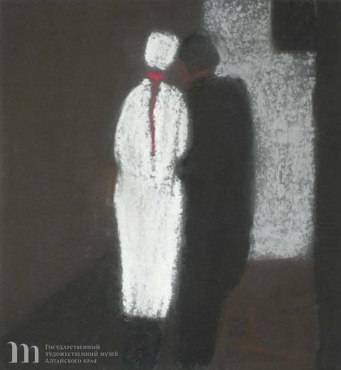  Дик Пётр Гергардович (1939-2002) Травма. 1992 г. Наждачная бумага, пастель. 31х28,7.