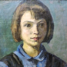  Чернышев Николай Михайлович (1885-1973) Коза (Воспитанница детского дома). 1920-е гг. Холст на картоне, масло. 43,5х36..