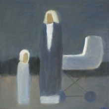   Дик Пётр Гергардович (1939-2002) С бабушкой. 1994 г. Наждачная бумага, пастель. 38,5х39.