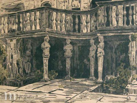 Остроумова-Лебедева Анна Петровна (1871-1955) Рим. Вилла папы Юлия III. 1902 г. Бумага, литография. 25х33,5.