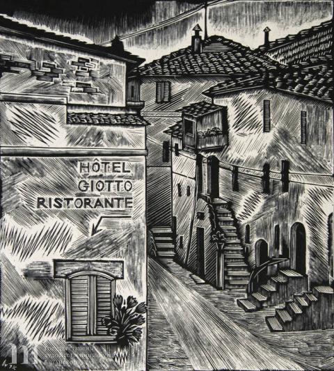 Кузминскис Ионас Миколо (1906-1985) Ассизи. Италия. 1976 г. Бумага, ксилография. 40х34.