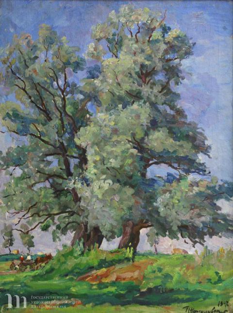Кончаловский Петр Петрович (1876-1956) Ветлы. 1947 г. Xолст, масло. 101x76,5.