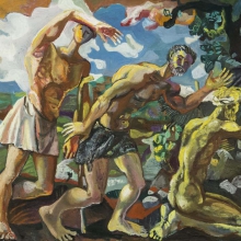 Калашников Анатолий Александрович (род. 1947) Аркадские пастухи. 1978 г. Картон, масло. 71,5х90,0.
