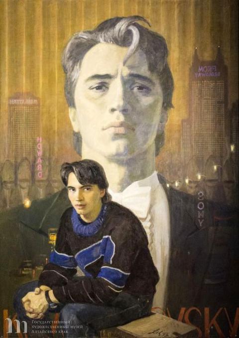 Левитин А.П. Портрет Дмитрия Хворостовского 1991 г. Холст, масло 180х130