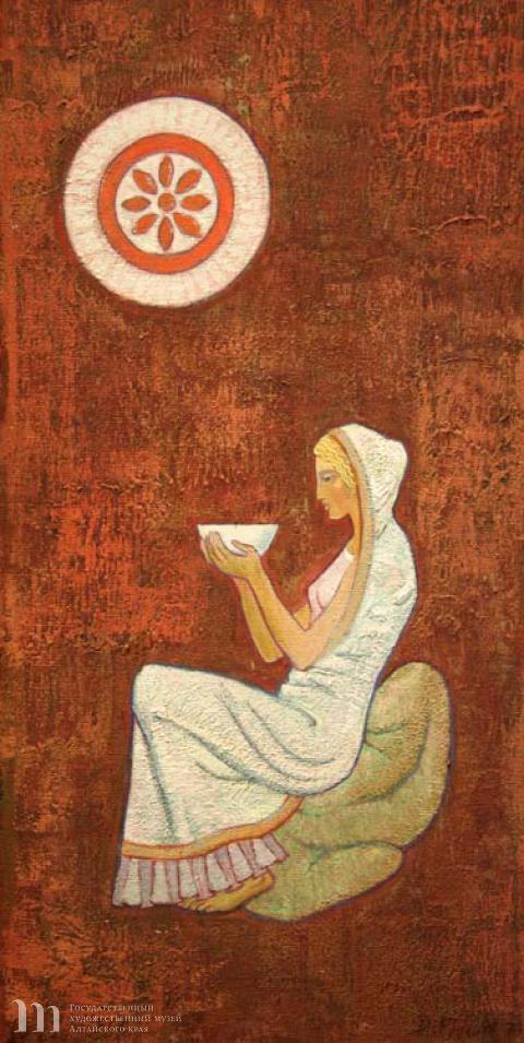 Рудзите Илзе Рихардовна (род.1937) Пигмалион. Триптих. Правая часть. 1973 г. Холст, темпера. 93,0х47,0.