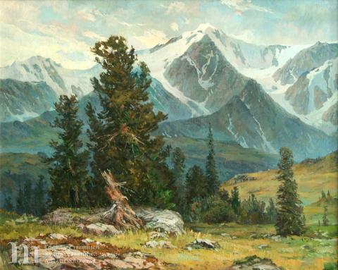 Кикоть Владимир Николаевич (род. 1960) Актру к вечеру. Алтай. 2003 г. Холст, масло. 79,7х99,6