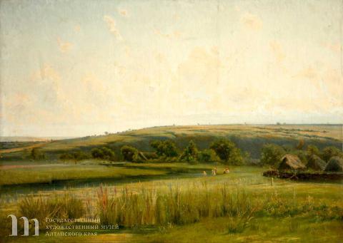 Крачковский Иосиф Евстафьевич (1854-1914) Заливные луга. 1882 г. Холст, масло. 75,1х106,5.