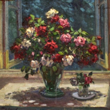 Герасимов Александр Михайлович (1881-1963) Бледнеет ночь. Натюрморт. 1959 г. Холст, масло. 90 х 95.