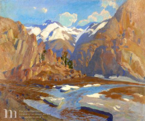 Шулпинов Николай Семёнович (1885-1924) Весна в горах. 1910-1920-е гг.  Холст, масло. 58,5х68,5.
